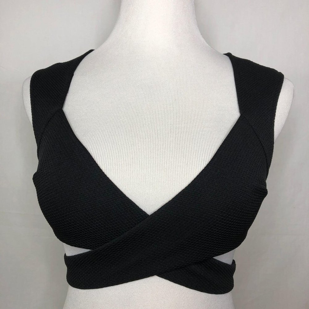 MinkPink Black Cut Out Crop Top XS